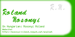 roland mosonyi business card